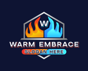 Fire Ice HVAC Ventilation logo design