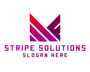 Stripe - Stripe Technology Letter M logo design