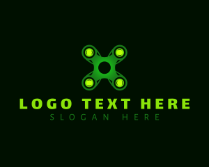 Quadcopter - Gadget Tech Drone logo design