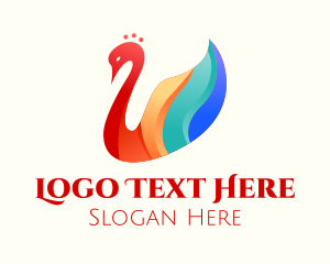 Duck - Colorful Swan Bird logo design