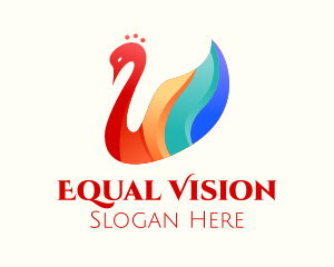 Equality - Colorful Swan Bird logo design