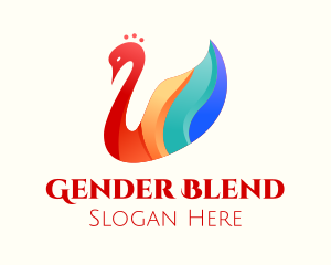 Gender - Colorful Swan Bird logo design