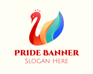 Colorful Swan Bird logo design