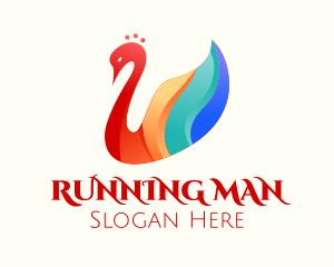 Colorful - Colorful Swan Bird logo design