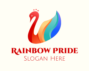 Colorful Swan Bird logo design