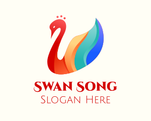 Colorful Swan Bird logo design