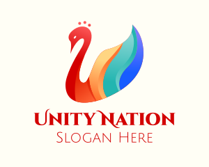 Colorful Swan Bird logo design