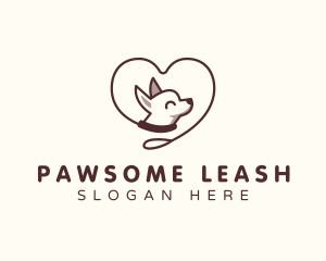 Chihuahua Dog Leash logo design