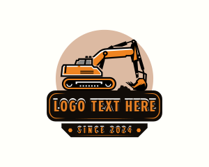 Excavator - Industrial Construction Excavator logo design