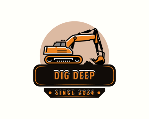 Industrial Construction Excavator logo design