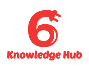 Number 6 - Red Six Plug logo design