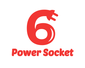 Socket - Red Six Plug logo design