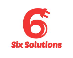 Six - Red Six Plug logo design