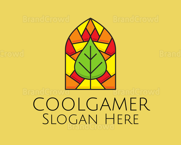 Stained Glass Leaf Eco Logo