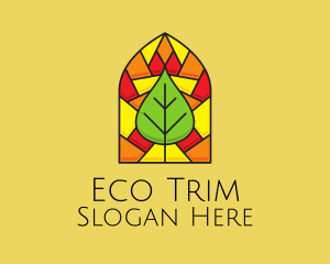 Stained Glass Leaf Eco logo design