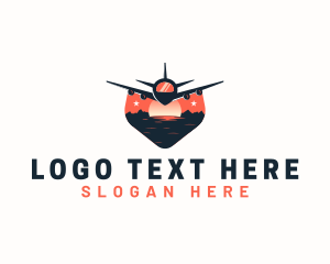 Beach - Airplane Tourism Travel logo design