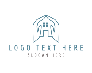 Blue - Modern Hand House logo design