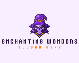 Magician - Wizard Skull Magician logo design