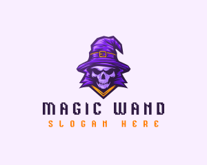 Wizard Skull Magician logo design