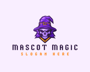 Wizard Skull Magician logo design