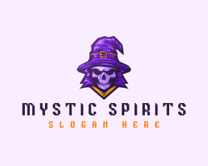 Wizard Skull Magician logo design