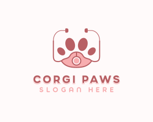 Paw Veterinary Stethoscope logo design