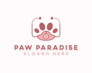 Paw Veterinary Stethoscope logo design