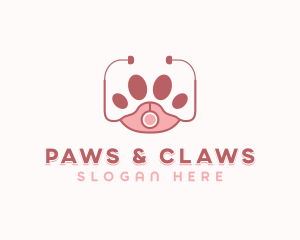 Paw Veterinary Stethoscope logo design