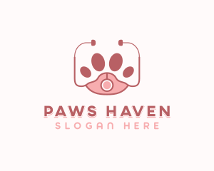 Paw Veterinary Stethoscope logo design