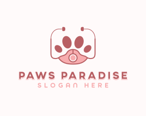 Paw Veterinary Stethoscope logo design