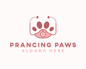 Paw Veterinary Stethoscope logo design