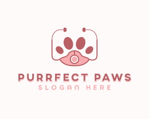 Paw Veterinary Stethoscope logo design