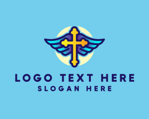 Religious - Religious Cross Wings logo design