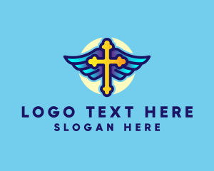 Lord - Religious Cross Wings logo design