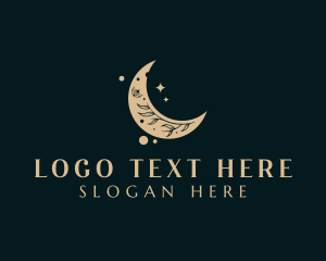 Bohemian - Holistic Moon Leaf logo design