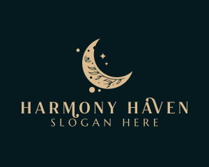 Holistic Moon Leaf logo design