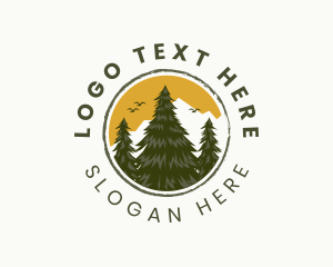 Climbing - Pine Tree Forest logo design