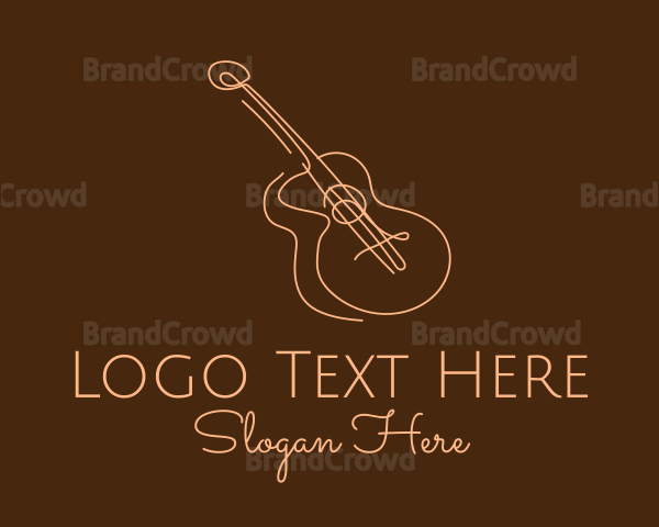 Line Art Brown Guitar Logo