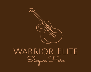 Performer - Line Art Brown Guitar logo design