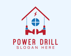 Drill Power Electrician logo design