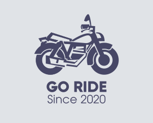 Gray Motorcycle Biker logo design