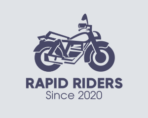 Gray Motorcycle Biker logo design