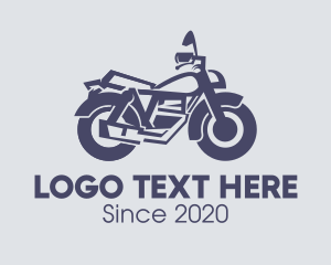 Riding - Gray Motorcycle Biker logo design
