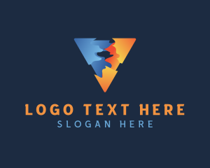 Blazing - Water Fire Triangle logo design