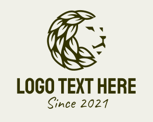 White Flag - Lion Leaf Head logo design