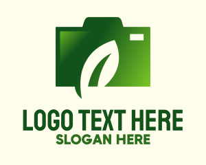 Lens - Green Leaf Camera logo design