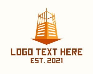 Commercial Building - Condominium Building Construction logo design
