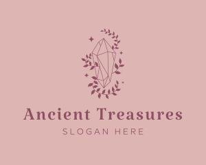 Elegant Feminine Gem Leaves logo design