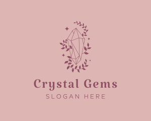 Elegant Feminine Gem Leaves logo design