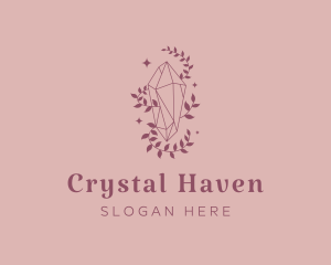 Elegant Feminine Gem Leaves logo design